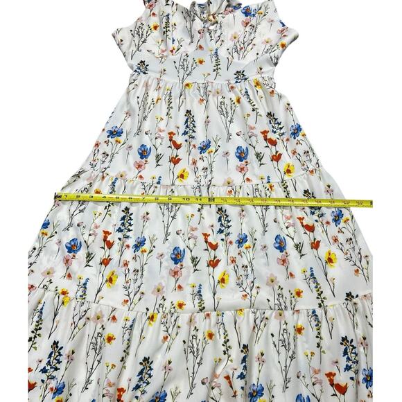 White Floral Sundress Size S NWOT| Cottagecore Spring Summer Coquette - Picture 7 of 8